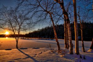 Sunset in the winter and kidney energy